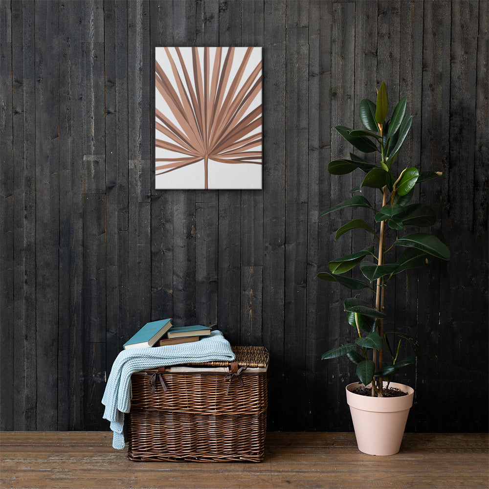 Palm Frond - Stone Canvas Print