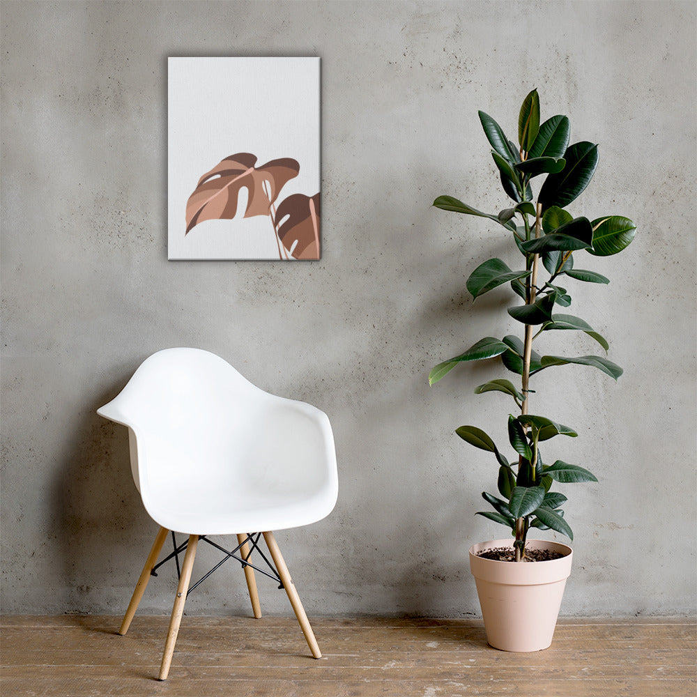 Monstera - Stone Canvas Print