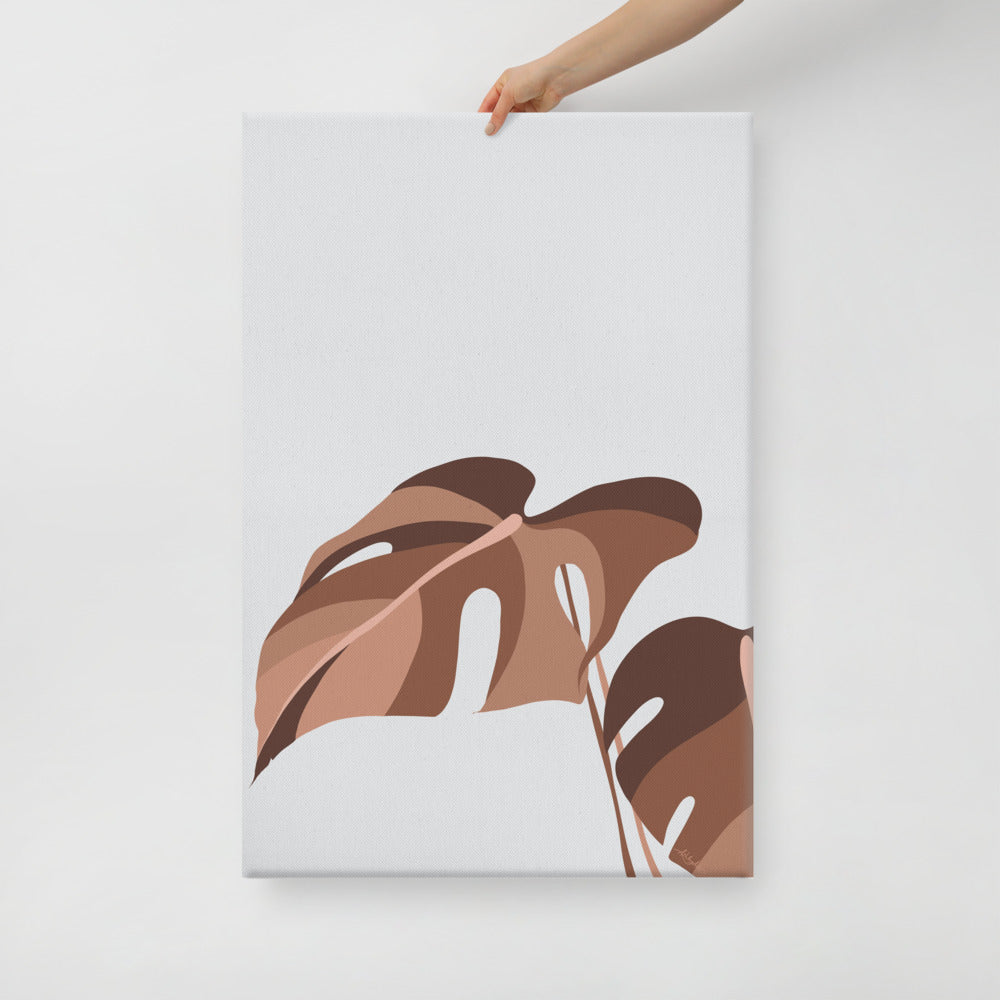 Monstera - Stone Canvas Print